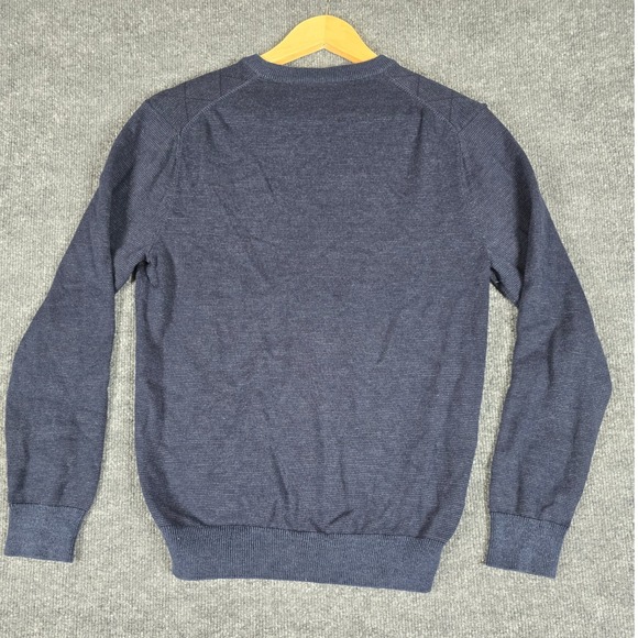 Perry Ellis Mens V Neck Diamond Pattern‎ Sweater Blue Size Small Cotton Blend - Picture 6 of 6